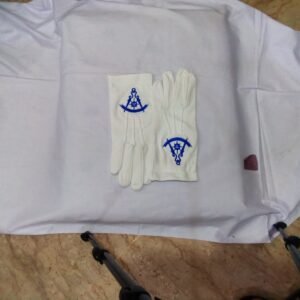 Masonic Embroidered Cotton Gloves