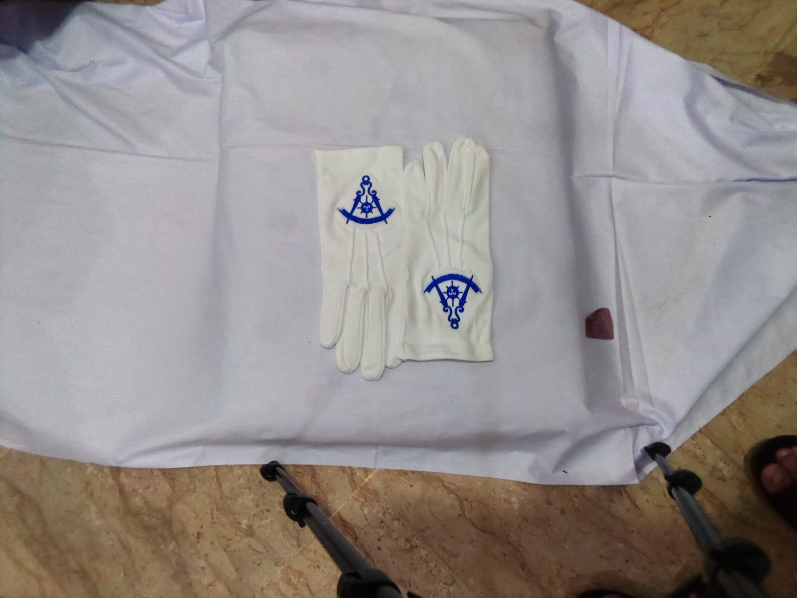 Masonic Embroidered Cotton Gloves