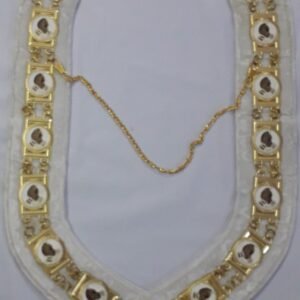 White & Gold Color Masonic Chain Collar