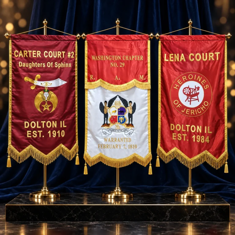 Custom Hand Embroidered Banners & Flags