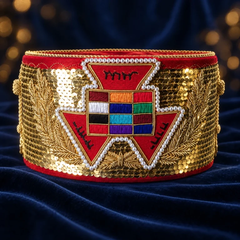 Royal Arch Past High Priest crown in gold sequins and bullion